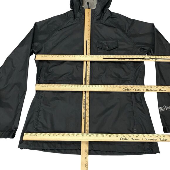 Woolrich Jacket Windbreaker Full Zip Rain Coat Hooded Women’s Small Black - Picture 7 of 16